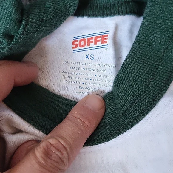 Green and White Baseball Shirt - Picture 2 of 3